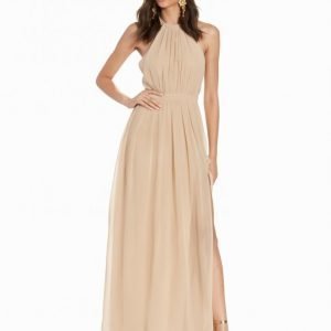 Nly Eve Halterneck Beaded Gown Juhlamekko Beige