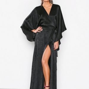 Nly Eve Kimono Sleeve Gown Maksimekko Musta