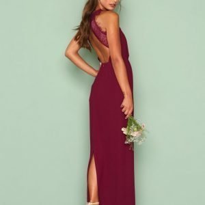 Nly Eve Maxi Crepe Gown Maksimekko Burgundy