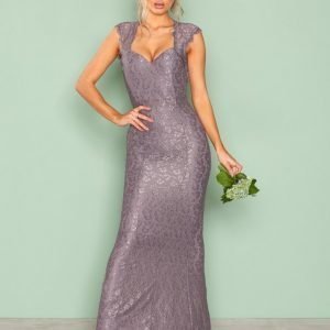 Nly Eve Mermaid Lace Gown Maksimekko Dark Lavendel