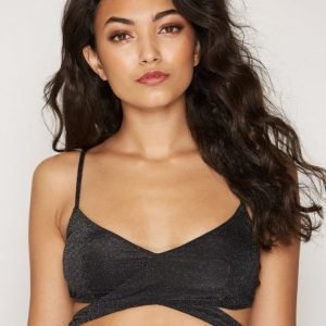 Nly Lingerie Glitter Wrap Bra Rintaliivit Musta