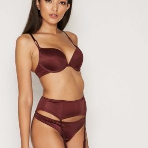 Nly Lingerie Satin Suspender Sukkanauhaliivi Burgundy