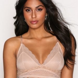 Nly Lingerie Soft Lace Bra Rintaliivit Champagne