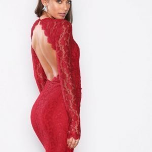 Nly One Bombshell Ls Lace Dress Kotelomekko Punainen