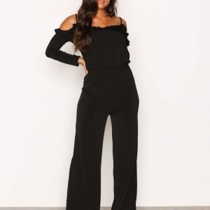 Nly One Cold Shoulder Jumpsuit Musta