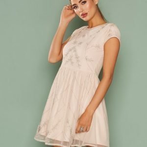 Nly One Forever Beaded Dress Skater Mekko Champagne