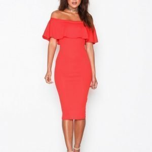 Nly One Frill Crepe Dress Kotelomekko Punainen