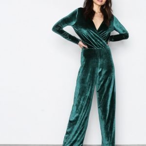 Nly One Glamorous Velvet Jumpsuit Vihreä