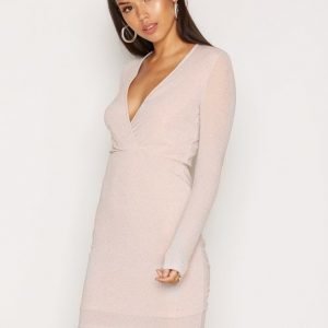 Nly One Glittery Wrap Dress Kotelomekko Champagne