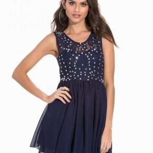 Nly One Jewelery Skater Dress Juhlamekko Navy