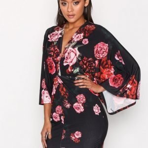 Nly One Kimono Print Dress Kotelomekko Musta