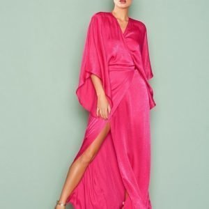 Nly One Kimono Wrap Maxi Dress Maksimekko Kirsikanpunainen