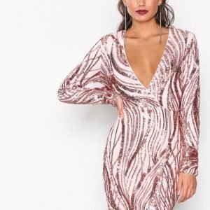 Nly One Luxe Glitter Dress Paljettimekko Vaaleanpunainen