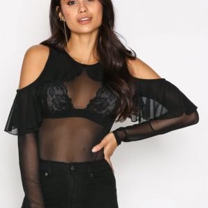 Nly One Mesh Cold Shoulder Body Musta