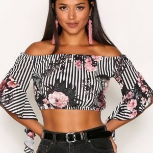 Nly One Off Shoulder Print Top Toppi Kuviollinen