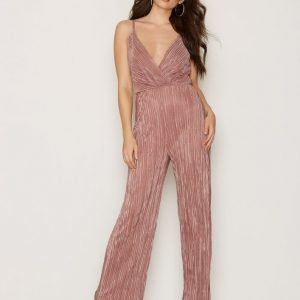 Nly One Plisse Wrap Jumpsuit Vaaleanpunainen