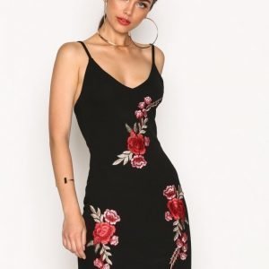 Nly One Rose Trim Bodycon Kotelomekko Musta