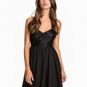 Nly One Shimmery Flare Dress Skater Mekko Musta