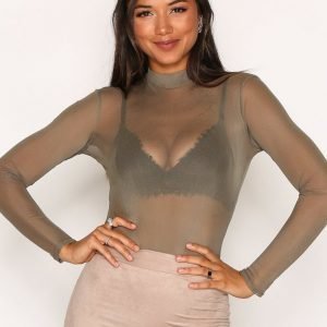 Nly One Turtle Neck Mesh Body Khaki