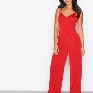 Nly One Wide Leg Jumpsuit Punainen