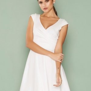 Nly One Wrap Bust Skater Dress Skater Mekko Valkoinen