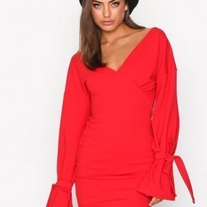 Nly Trend Block Tie Sleeve Dress Kotelomekko Punainen