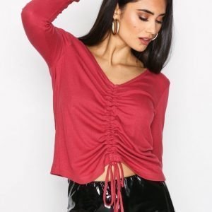 Nly Trend Bow Rouch Ls Top Pitkähihainen Paita Vintage Rose