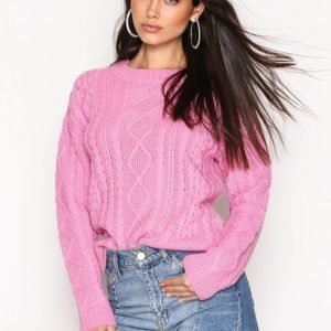 Nly Trend Cable Knit Sweater Neulepusero Vaaleanpunainen