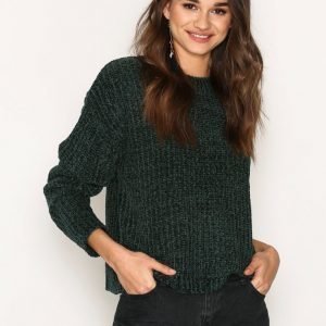 Nly Trend Chenille Sweater Neulepusero Smaragdinvihreä