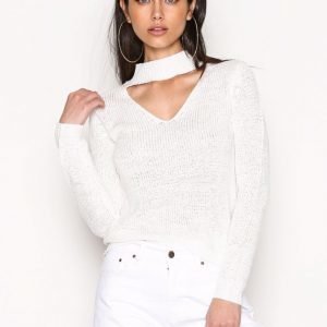 Nly Trend Choker Knit Polo Neulepusero Valkoinen