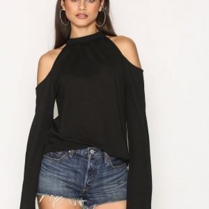 Nly Trend Cold Shoulder Summer Top Pitkähihainen Paita Musta