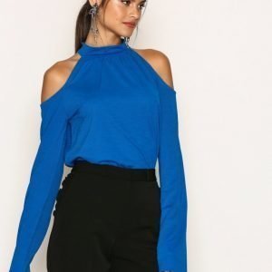 Nly Trend Cold Shoulder Summer Top Pitkähihainen Paita Sininen