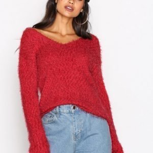 Nly Trend Cosy V-Neck Neulepusero Punainen