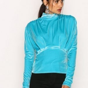 Nly Trend Covered Velvet Top Poolopusero Turkoosi