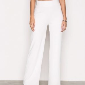 Nly Trend Crepe Straight Pants Housut Valkoinen