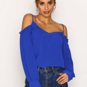 Nly Trend Detailed Shoulder Blouse Juhlapaita Cobalt Blue