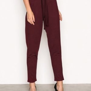 Nly Trend Dressed Tie Pants Housut Burgundy