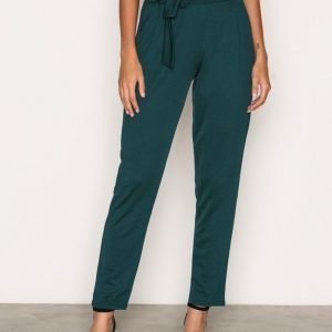 Nly Trend Dressed Tie Pants Housut Dark Green