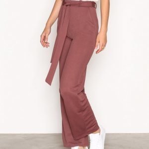 Nly Trend Dressed Wide Pants Housut Dark Rose