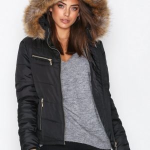 Nly Trend Flirty Puffer Jacket Parkatakki Musta