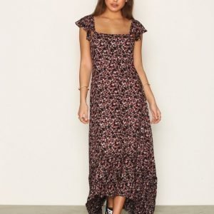 Nly Trend Floral Open Back Dress Loose Fit Mekko Kukkainen