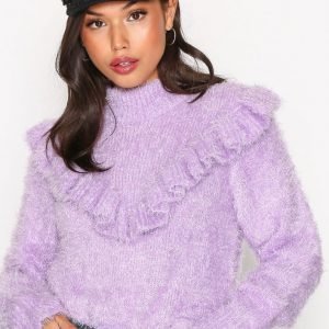 Nly Trend Frill Knit Sweater Neulepusero Violetti