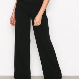 Nly Trend Frill Wide Pants Housut Musta