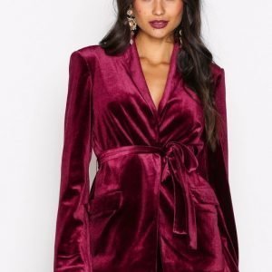 Nly Trend Have It All Velvet Blazer Jakku Burgundy