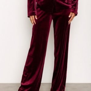 Nly Trend Have It All Velvet Pants Housut Burgundy