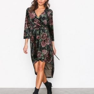 Nly Trend High Low Printed Velour Dress Loose Fit Mekko Kuviollinen