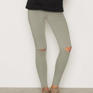 Nly Trend Knee Cut Leggings Trikooleggingsit Khaki