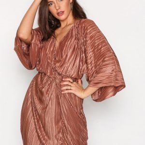 Nly Trend Knot Pleat Kimono Dress Loose Fit Mekko Bronze