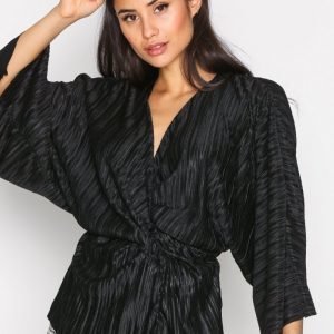 Nly Trend Knot Pleat Kimono Top Trikoopusero Musta