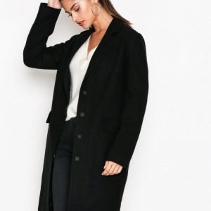 Nly Trend Long Wool Coat Pitkä Takki Musta